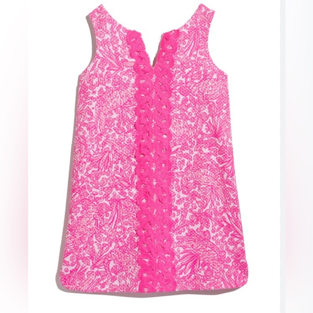 Lilly Pulitzer Girls Pink Baroque Print Sleeveless Dress Size Large